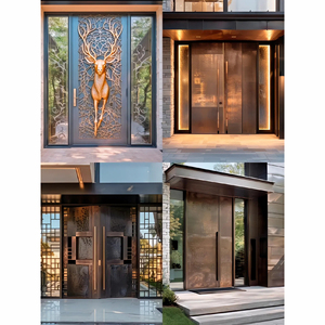 <span class=keywords><strong>Porte</strong></span> <span class=keywords><strong>d</strong></span>'<span class=keywords><strong>entrée</strong></span> de luxe en aluminium moulé pour villa résidentielle, <span class=keywords><strong>porte</strong></span> de sécurité antivol de luxe - Product Image 5