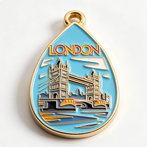 Pin Metálico del Puente de la Torre de Londres, Chapado en Oro, Esmalte Duro, Recuerdo, Forma Irregular, Aleación de Zinc - Product Image 5