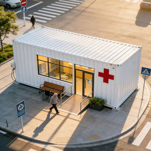 <span class=keywords><strong>Maison</strong></span> conteneur à deux étages en panneaux sandwich, aménagée en boutique éphémère, avec kiosque à café et bar, utilisable comme serre ou bureau - Product Image 4