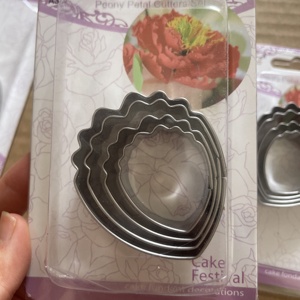 Haute qualité 4 pièces/ensemble <span class=keywords><strong>pivoine</strong></span> pétale <span class=keywords><strong>emporte</strong></span>-pièce en acier inoxydable Fondant Biscuit Cutter - Product Image 3