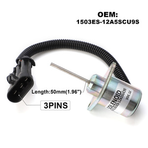 Vanne solénoïde 1503ES-12A5SUC9S 12V DC, longueur 50mm, pour arrêt du moteur Kubota - Product Image 2
