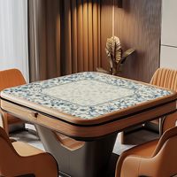 Tapis de Mahjong Classique Moderne en Caoutchouc Antidérapant et Imperméable avec Sac à Cordon Personnalisé à Motif Floral pour le Divertissement