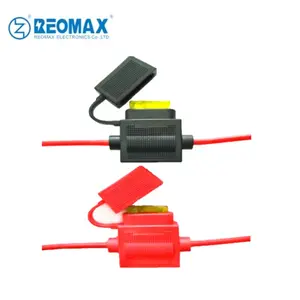 IP67 Splashproof Waterproof Inline Fuse Holder Black Red Box With UL/RoHS Wiring Harness For Standard/ATC/ATO Car Fuses