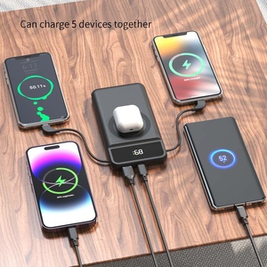 Novedades 2025: Banco de Energía 5 en 1 de 10000 mAh con Cables Integrados, Carga Rápida para <span class=keywords><strong>iPhone</strong></span>, Banco de Energía Portátil para Viajes - Product Image 3