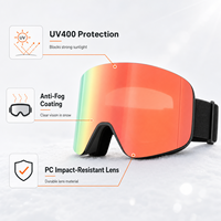 Lunettes de ski magnétiques personnalisées, polarisées, anti-buée, protection UV400, sans monture, lunettes de snowboard, lunettes de sport d'hiver professionnelles