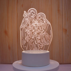 2025 acrílico 3D Led inalámbrico dormir chico dormitorio pequeña lámpara Led Base luz de noche - Product Image 3