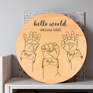 Newborn Name Disc, Baby Birth Announcement Sign, Personalized Name Sign for Hospital, Wood Newborn <strong>Photo</strong> Prop, Baby Shower Gift - Product Image 4