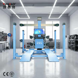 Promo Panas Hongtech Lift Mobil 4 Tiang dengan Peralatan Perataan Roda 3D & Wheel Balancer Set Lengkap 250W 130RPM untuk Bengkel Mobil - Product Image 3