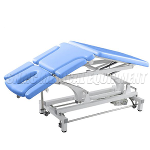 เตียงตรวจโรคแบบมืออาชีพพร้อมที่นอน PU และที่วางเท้าสแตนเลส พร้อ<span class=keywords><strong>ม</strong></span>ฟังก์ชั่นปรับเอียง ควบคุมด้วย<span class=keywords><strong>ม</strong></span>ือและเท้า - Product Image 4