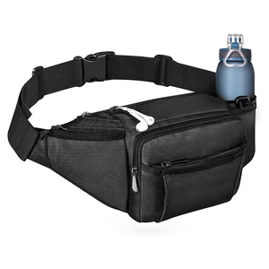 Sac banane léger pour hommes et femmes, idéal pour la randonnée et la promenade avec le chien, avec porte-bouteille et ceinture réglable - Product Image 1
