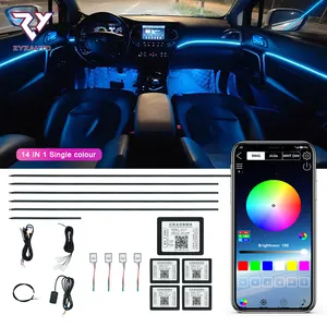 Zy Auto Interieur Licht 18 In 1 Symfonie Led Auto Sfeer Licht Multicolor 64 Kleuren Muziek Sync Rgb Led Strip Auto Omgevingslicht