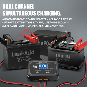 Chargeur de batterie de voiture électrique HTRC <span class=keywords><strong>P30</strong></span> 12V 24V LiFePO4 et plomb-acide pour motos et scooters électriques - Product Image 5