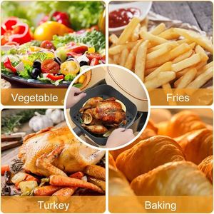 Reusable Square <b>Silicone</b> Air Fryer Liners 1.5mm Thick Eco-Friendly Food Grade Novelty Design Pot Replacement <b>Baking</b> Dishes Pans - Product Image 6