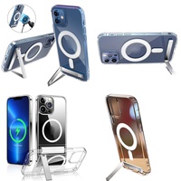 Casing iPhone 15 Pro Max Aksesoris Magnetik Pelindung Ponsel dengan Penyangga untuk iPhone 16 17 Air 14 13 12 11