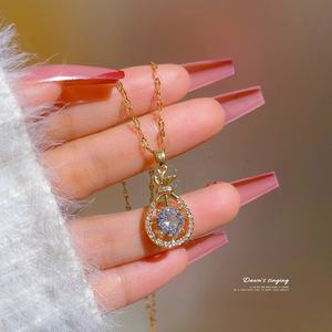 DAIHE nouveau collier de mode avec cristal en acier inoxydable strass Zircon pendentif collier pour les femmes en gros - Product Image 2