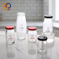 Bouteille en verre vide avec bouchon à vis en métal, rouge, noir, or, blanc, transparent, pour jus, boisson, lait, 100ml, 150ml, 200ml, 250ml, 500ml, 1000ml