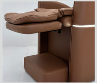 Fauteuil de lavage de cheveux commercial moderne en métal, inclinable/assise, avec bac en fibre de verre dissimulé, repose-pieds amovible, multifonction, US