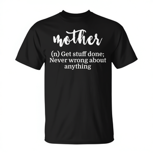 T-shirt Mother Definition nera unisex con scollo rotondo e grafica per donne e uomini - Product Image 2