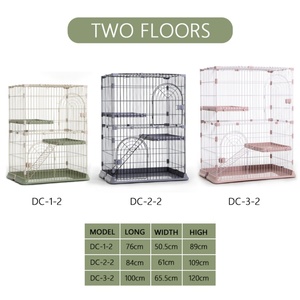 Wholesale Green Pink Gray Coated Stainless Steel <b>Cat</b> Nestdouble-Layer <b>Cat</b> Villa Pet <b>Cage</b> - Product Image 2