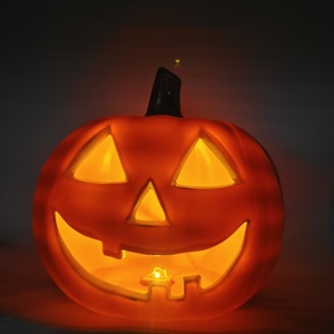 Orange Pumpkin Face Jack O <b>Lantern</b> Wholesale Decorative Artificial Halloween Gift PP Plastic Pumpkin <b>Table</b> Decoration Light <b>Lamp</b> - Product Image 5