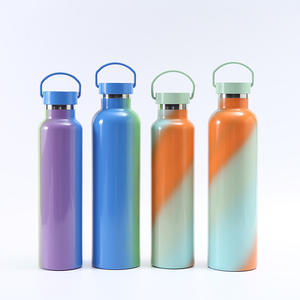 Flacon coloré en acier inoxydable de grande capacité 750ml 1000ml avec poignée et couvercle pour la randonnée en gros - Product Image 1