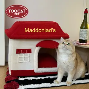 Toocat Maimai çevre dostu kış sıcak Pet <span class=keywords><strong>House</strong></span> katı desen kediler ve köpekler için çıkarılabilir ve yıkanabilir Mat kedi odası - Product Image 4