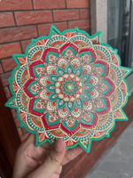 Sous-verre en céramique personnalisé haut de gamme de 20 cm, grand sous-verre Mandala