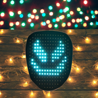 Masque polychrome pour fête de Noël à LED rougeoyante d'Halloween Masques à LED rechargeables pour le changement de visage