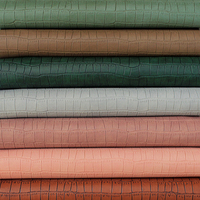 Tissu fantaisie en similicuir crocodile de couleur unie résistant à l'eau pour la fabrication de portefeuilles