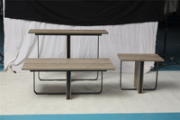 Table basse et thé en bois au design simple et moderne avec bord biseauté en gros pour un usage domestique