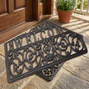 Tapis de bienvenue Ron Mat en caoutchouc antidérapant pour extérieur, tapis décoratif d'entrée lavable 45x75cm, anti-bactérien et anti-taches - Product Image 3