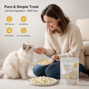 Friandises pour chiens et chatons : Chips de fruits croustillants bio <span class=keywords><strong>sans</strong></span> sucre, pur naturel, végétaliennes, tranches de poire des neiges lyophilisées - Product Image 3