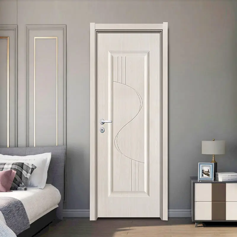 Wpc Waterproof Bathroom Door Modern 1 Set Composite Interior Doors with Frames Waterproof Wood Door 3D Model Design Polymer