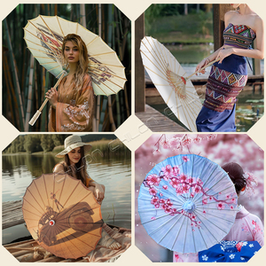 Vente en gros Parasols en papier polyvalents Parasols en papier blanc Parasols en papier japonais pour bricolage Artisanat Décoration de mariage - Product Image 5