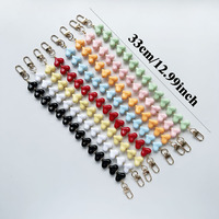 Gelang Ponsel Akrilik Warna Solid Bentuk Hati Persik, Hadiah Hari Valentine untuk Gantungan Kunci Rantai Manik-Manik Buatan Tangan