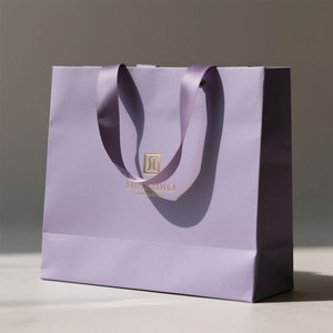 Sacs en papier violets uniques Mini petits/grands <span class=keywords><strong>à</strong></span> fond carré <span class=keywords><strong>Goodies</strong></span> Shopping Sacs d'emballage cadeau pour parfum de mariage de fête de petite entreprise - Product Image 1