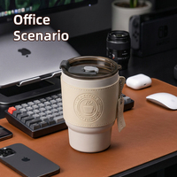 Mug isotherme mini 350 ml en acier inoxydable avec logo personnalisé, tasse de voyage à café anti-fuite, flasque sous vide avec étui en cuir