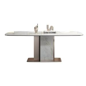 Mesa de Comedor Rústica de Madera Maciza Marrón con Patas Cuadradas - Product Image 6