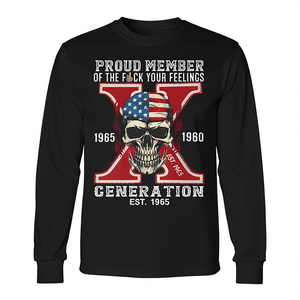 Camiseta de manga larga con estampado de esqueleto de Gen X Proud Member, generación 1965 1980 - Product Image 2