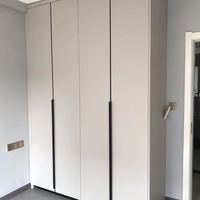 Armoire avec poignées, porte à charnières, moderne, en MDF noir, dressing, style victorien, anthracite