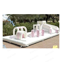 Castillo Inflable Combinado Pastel Bounce con Piscina de Pelotas y Tobogán, Casa Inflable de PVC, Trampolín para Niños