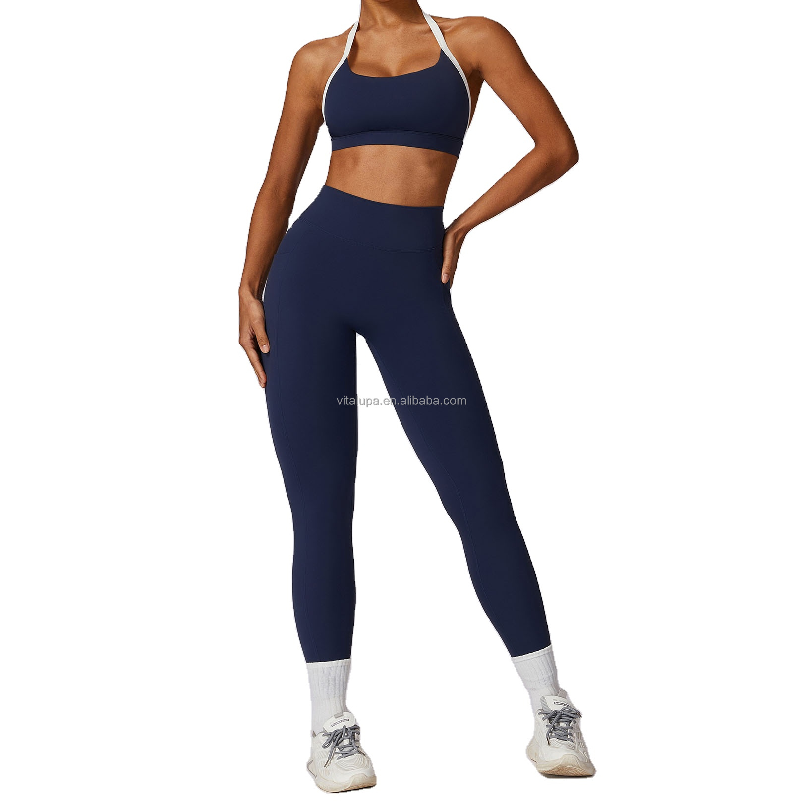Women 2 Piece Gym Workout Halter Bra Slim Fit Sport Legging for Women Soft Women Yoga Set