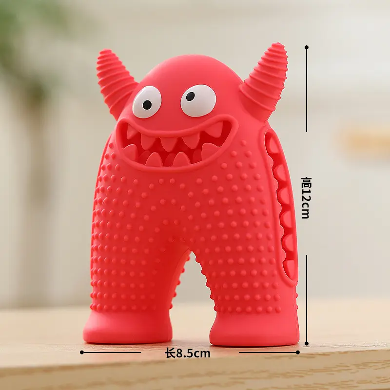 Hot Sale Silicone Pet Squeaky Interactive Dog Tooth Grinder Toy Durable Dog Bite Resistant Dog Chew Toy