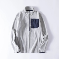 Nouvelle veste polaire d'automne pour homme, sweat-shirt à demi-zip en polaire, sweat-shirt zippé tendance