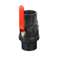Válvula de bola de plástico de compresión roscada para riego, manual, OEM, de 1/2 y 3/4 pulgadas, UPVC PVC, superventas de fábrica
