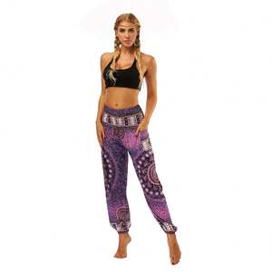 Pantalones de Yoga Elásticos para Mujer, Estilo Harem, Estampados, Largos hasta el Tobillo, Cintura Media, Casuales, Alta Calidad a Bajo Precio - Product Image 3