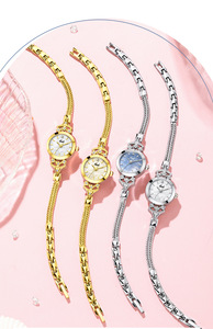 Gedi Women's Silver Bangle <b>Watch</b> - Blue Mother of Pearl Dial, <b>Diamond</b> Hollow Crown Decor & Braided Mesh Strap Quartz Wristwatch - Product Image 4