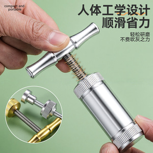 เครื่องมือผลิตบุหรี่แบบหมุนได้ ขนาดกะทัดรัด พกพาสะดวก ทำจากอลูมิเนียมอัลลอยด์รูปตัว T ช่วยลดควัน บดละเอียดได้อย่างง่ายดาย - Product Image 1