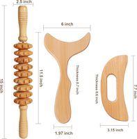 Ensemble de massage Gua Sha en bois massif avec rouleau pour la relaxation musculaire, la circulation, le soin des nuque, des épaules et du dos, soin spa à domicile