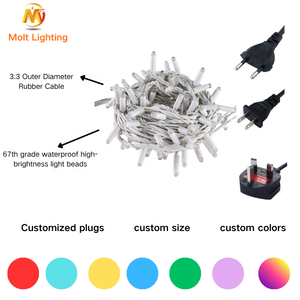 Guirlandes lumineuses en caoutchouc personnalisées <span class=keywords><strong>de</strong></span> haute qualité, étanches IP67, 10 mètres, 100 LED, 2700K, <span class=keywords><strong>blanc</strong></span> chaud doux, pour Noël - Product Image 6
